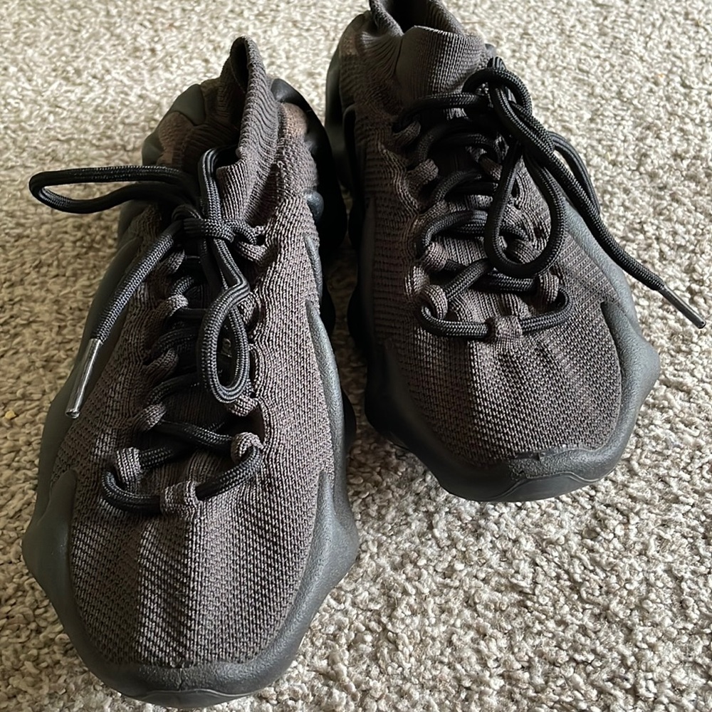 Women's Black Knit Lace-Up Sneakers